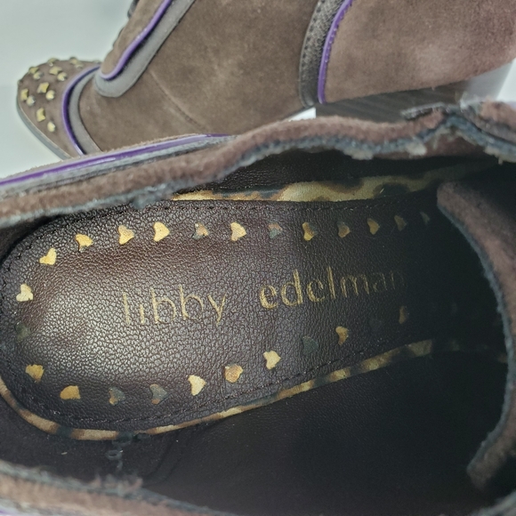 Libby Edelman Chimmy Brown Suede Lace Up Shoes Block Heel Womens 7.5 M - Picture 9 of 11